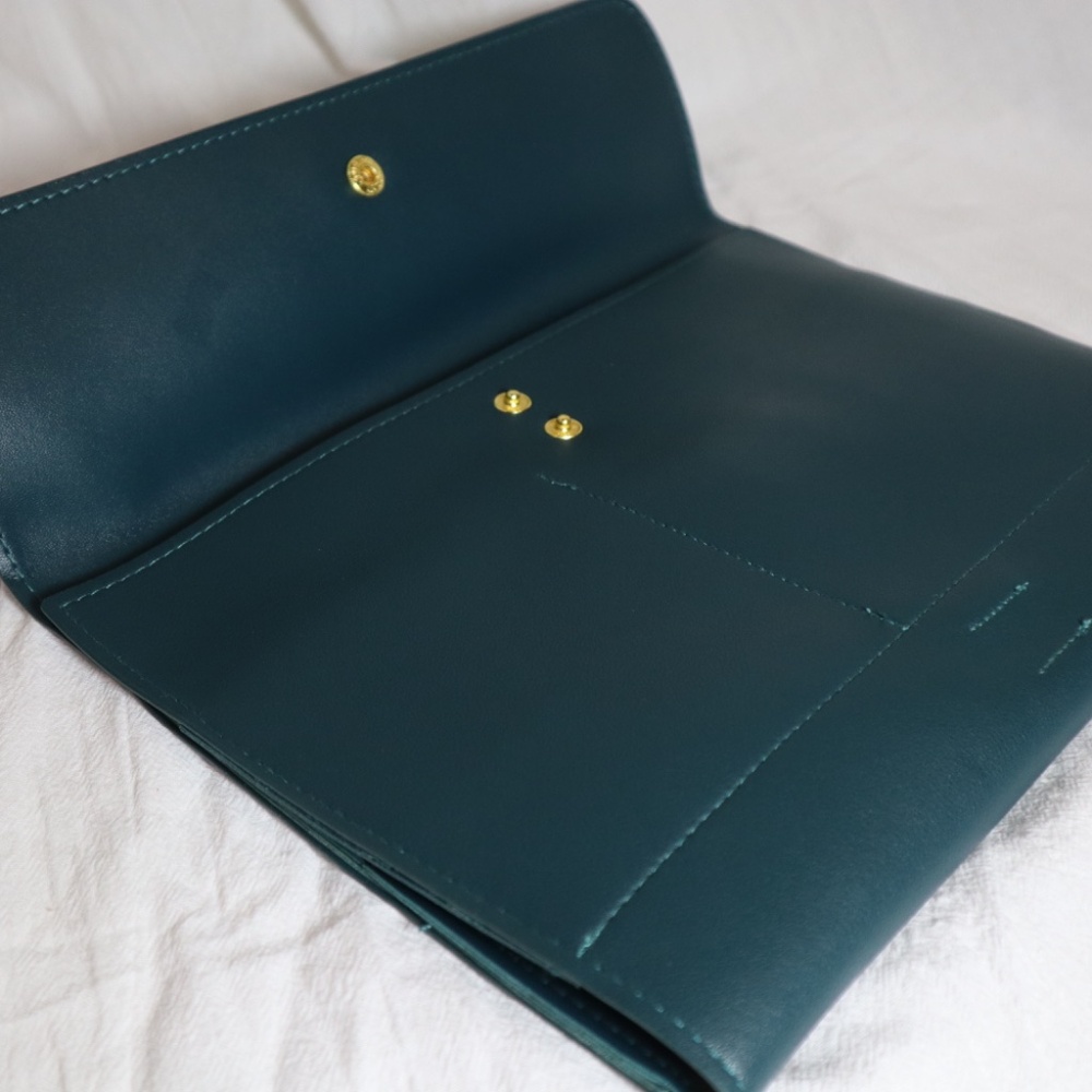 Glass Ladder & Co Marilyn Mini Organizer Clutch Forest Green NWT - Picture 4 of 6